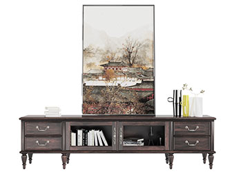 美式实木电视柜