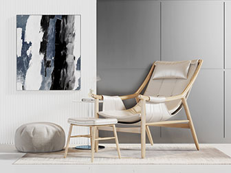 北欧实木休闲椅子脚踏