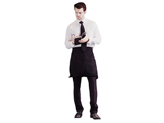 拿本登记的服务员