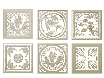 新中式方形雕花窗格镂花窗