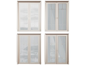 现代金色合金边框的玻璃推拉门