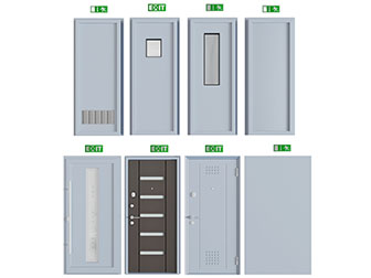 现代蓝色防火门平开门