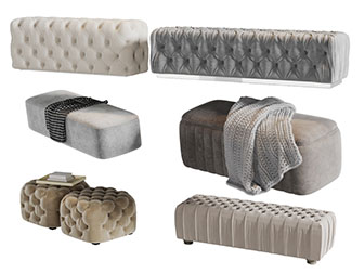 欧式菱形软包沙发凳