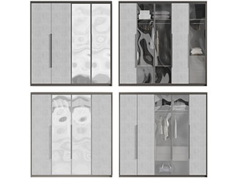 新中式灰色磨砂柜门的衣柜