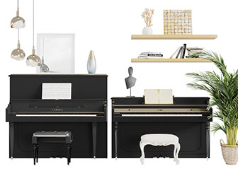 欧式黑色烤漆钢琴3d模型 欧式黑色烤漆钢琴