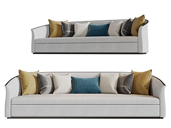 新中式多人沙发