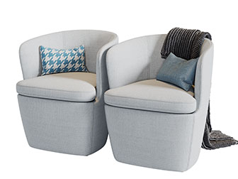 现代布艺单人沙发3d模型 现代布艺单人沙发