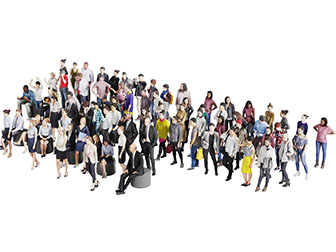 坐着站着的观看人群多人3d模型 坐着站着的观看人群多人