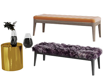 现代长方形沙发凳