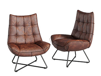 后现代皮革软包休闲椅子