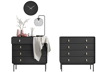 现代轻奢黑色斗柜床头柜
