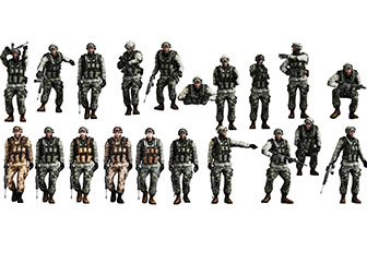 正在进行任务的美国大兵3d模型 正在进行任务的美国大兵