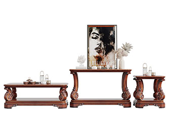 欧式实木电视柜茶几