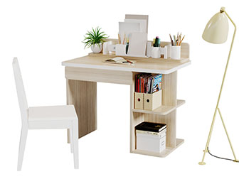 北欧实木书桌椅组合