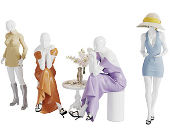 服装店女装模特3d模型 服装店女装模特
