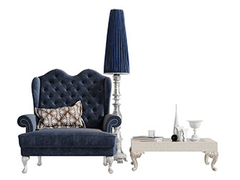欧式古典加宽单人沙发3d模型 欧式古典加宽单人沙发