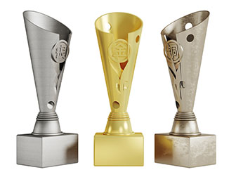 现代金银铜奖杯奖牌3d模型 现代金银铜奖杯奖牌