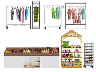 超市儿童服装衣架水果玩偶货架展柜