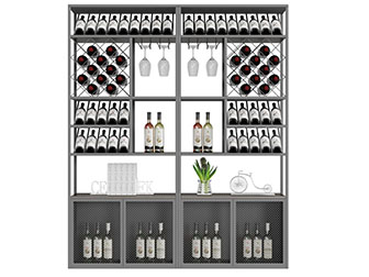 工业风金属红酒架3d模型 工业风金属红酒架