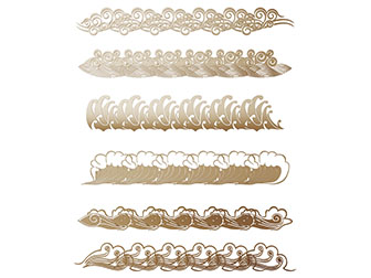 新中式浪花墙饰挂件