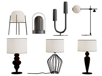 现代柱形灯罩台灯