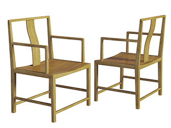 新中式实木扶手休闲椅子