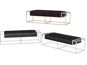 现代轻奢黑色沙发凳