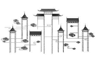 中式亭台楼阁墙饰挂件