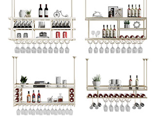 现代轻奢酒架3d模型 现代轻奢酒架