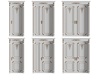 欧式装饰雕花构件的双扇字母平开门