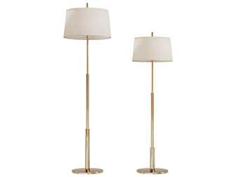 现代金属支柱的落地灯