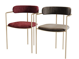 现代轻奢金属扶手休闲椅子