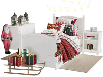 美式白色实木儿童床床头柜