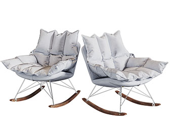 现代布艺摇椅