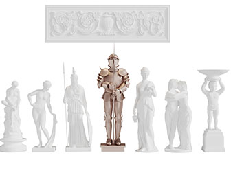 欧式穿盔甲的战士雕塑雕刻