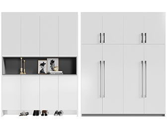 现代白色装饰鞋柜衣柜