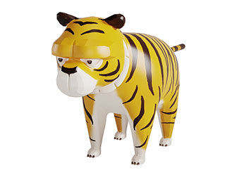 一只卡通玩偶老虎玩具