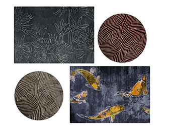 新中式长方形圆形地毯3d模型 新中式长方形圆形地毯