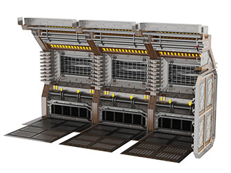 打开的机械工业设备3d模型 打开的机械工业设备