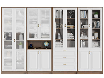 北欧实木拼接玻璃柜门的装饰柜