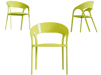 现代黄色休闲椅子