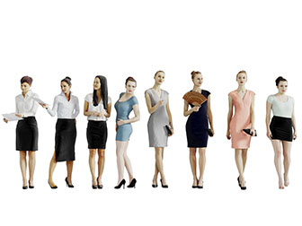 穿着裙子的女士多人3d模型 穿着裙子的女士多人