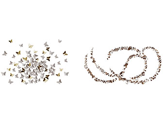 现代金属蝴蝶墙饰挂件