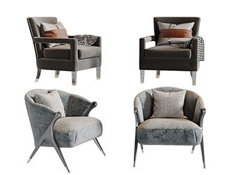 现代布艺单人沙发3d模型 现代布艺单人沙发