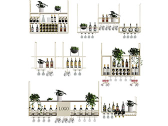 现代轻奢酒架3d模型 现代轻奢酒架