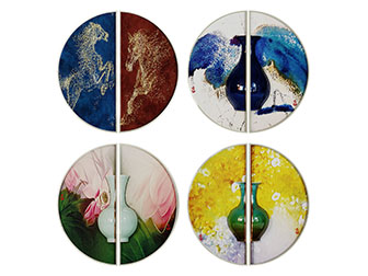 新中式圆形墙饰挂件