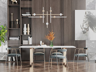 现代轻奢大理石餐桌椅组合