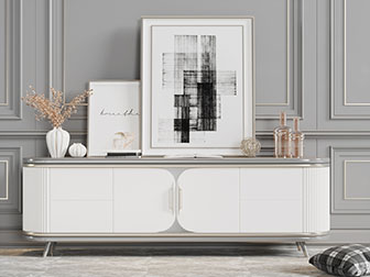 现代轻奢白色电视柜