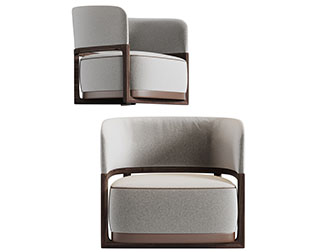 新中式布艺单人沙发3d模型 新中式布艺单人沙发