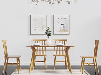 北欧实木餐桌椅组合